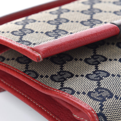 Gucci Monogram Bamboo Bar Clutch Navy Red 12 of 12