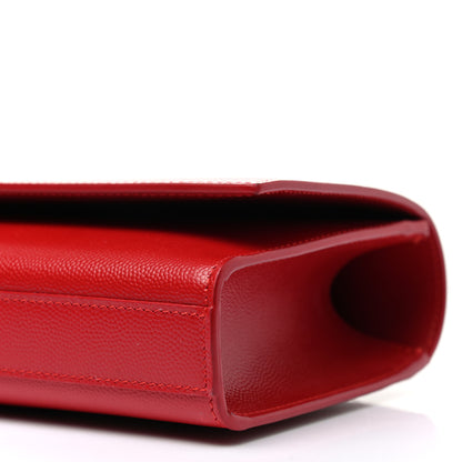 Saint Laurent Calfskin Classic Monogram Cassandre Clutch Rouge Orient 10 of 10