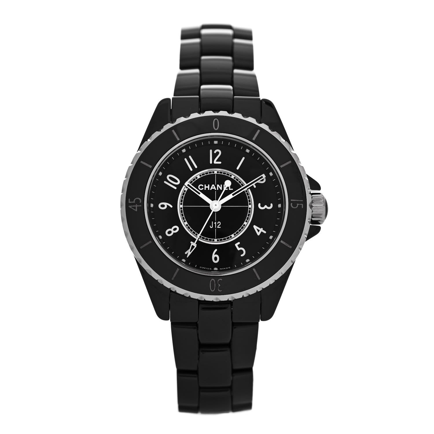 Chanel Stainless Steel Ceramic 33mm J12 Quartz Watch Black 1 of 5
