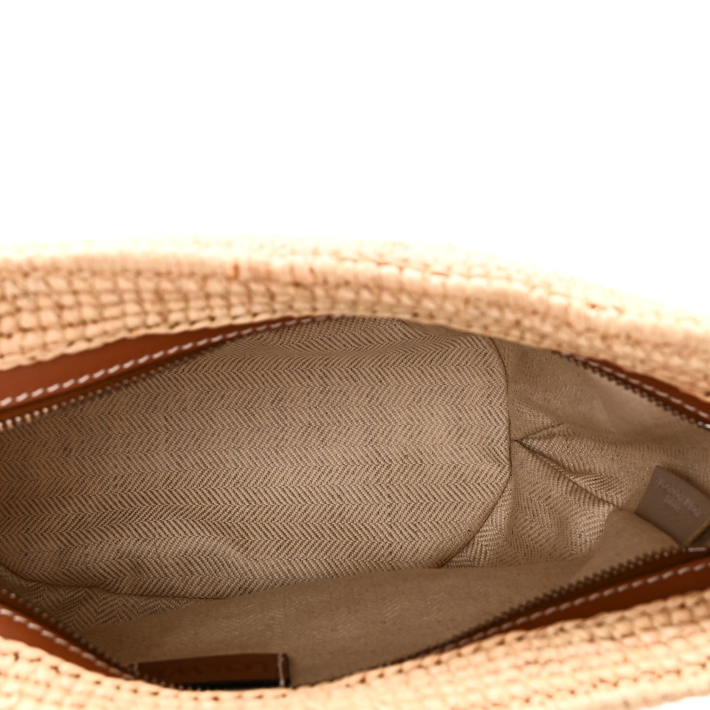 Calfskin Raffia Paulas Ibiza Pochette Bag Natural Tan