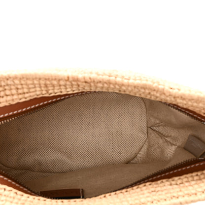 Loewe Calfskin Raffia Paulas Ibiza Pochette Bag Natural Tan 5 of 10