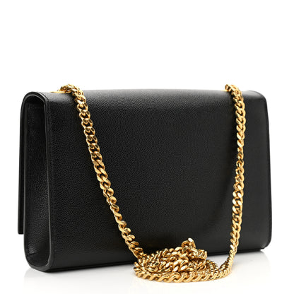 Saint Laurent Grain De Poudre Small Monogram Kate Satchel Black 2 of 10