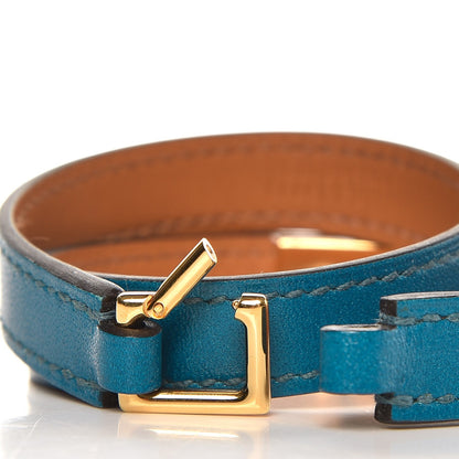 Hermes Tadelakt Rivale Double Tour Bracelet M Bleu Izmir 3 of 6