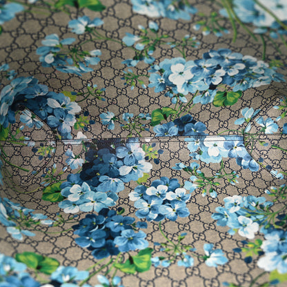 Gucci GG Supreme Monogram Blooms Medium Reversible Tote Beige Blue 9 of 17