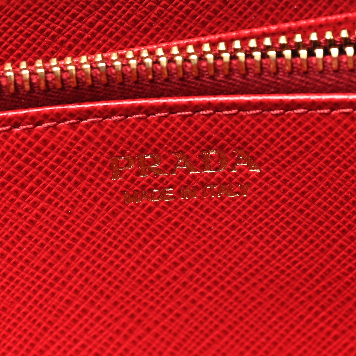 Prada Saffiano Metal Zip Around Wallet Fuoco 6 of 12