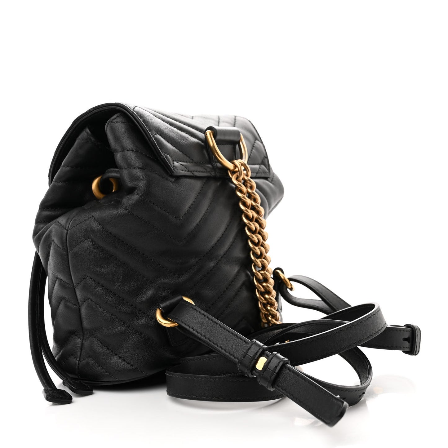 Calfskin Matelasse GG Marmont Flap Backpack Black