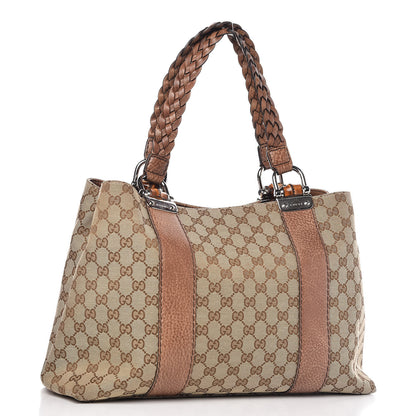 Gucci Monogram Bamboo Bar Medium Tote Brown 3 of 9