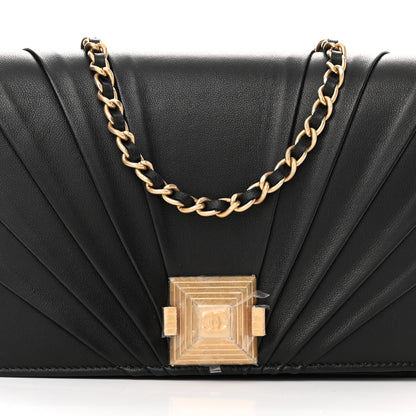 Chanel Lambskin Pyramid Wallet On Chain WOC Black 9 of 11