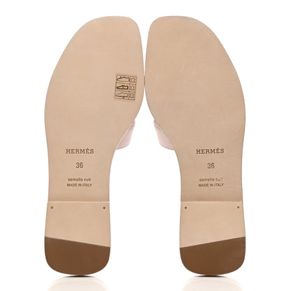 Hermes Calfskin Oran Sandals 36 Rose Petale 5 of 8
