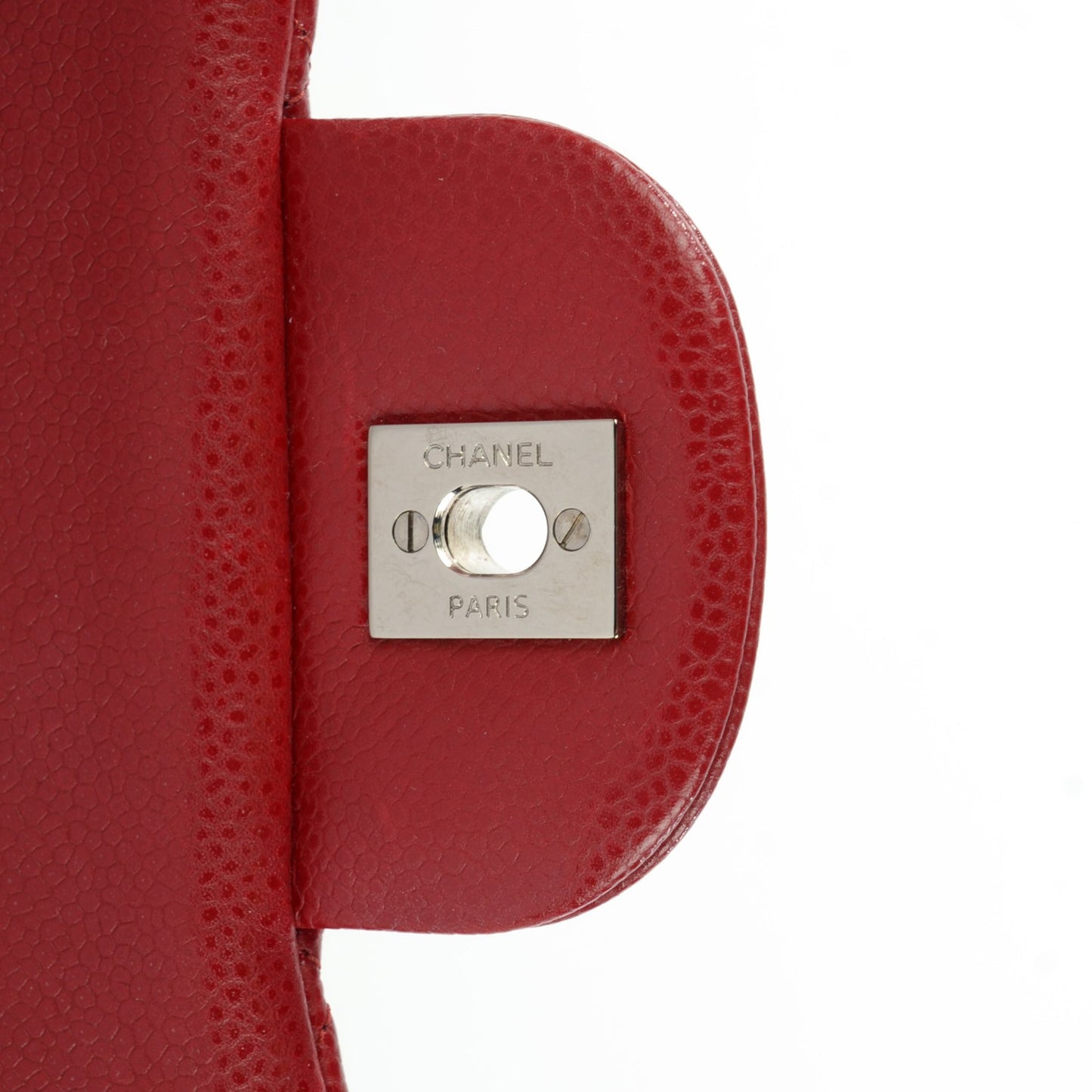 Caviar Quilted Jumbo Double Flap Red