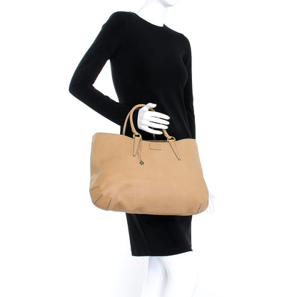 Fendi Calfskin Suede Perforated B Fab Drawstring Tote Cuoio Tobacco 3 of 8