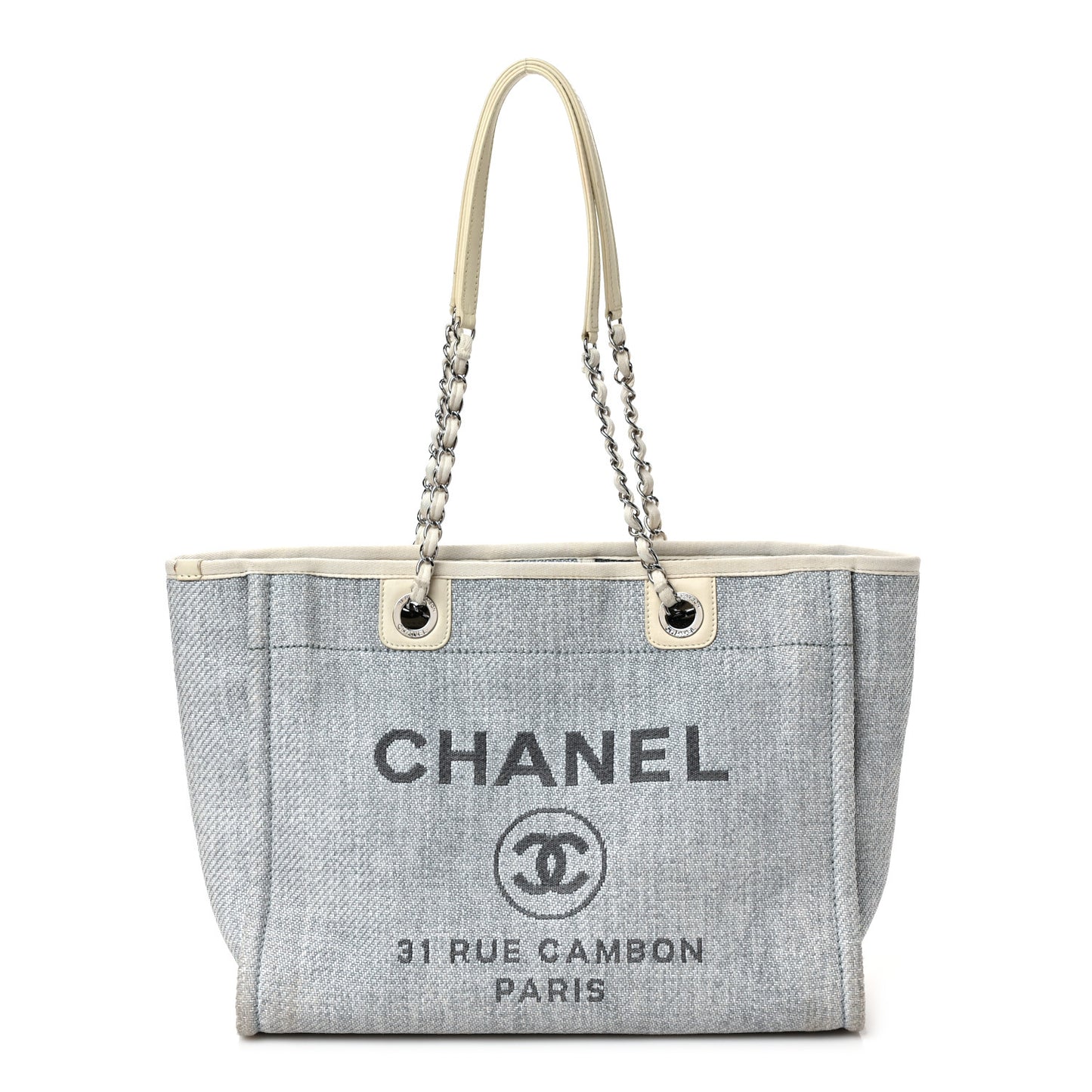 Woven Straw Raffia Small Deauville Tote Light Blue