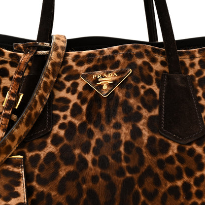 Prada Calf Hair Leopard Print Shoulder Bag Avorio 7 of 11