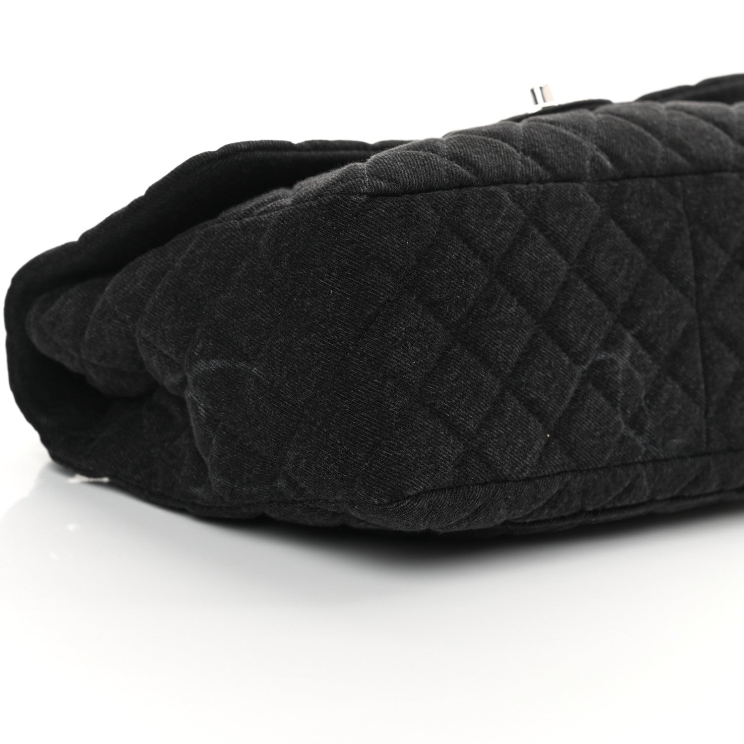 Chanel Denim Quilted CC Print Jumbo Single Flap Black 8 of 9