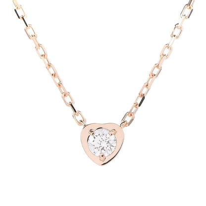 Cartier 18K Pink Gold Diamond D'Amour Heart Pendant Necklace 4 of 7
