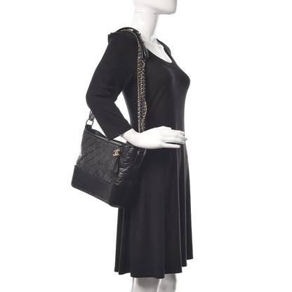 Chanel Aged Calfskin Quilted Medium Gabrielle Hobo Black 2 of 15