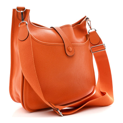 Hermes Taurillon Clemence Evelyne III GM Orange 4 of 19