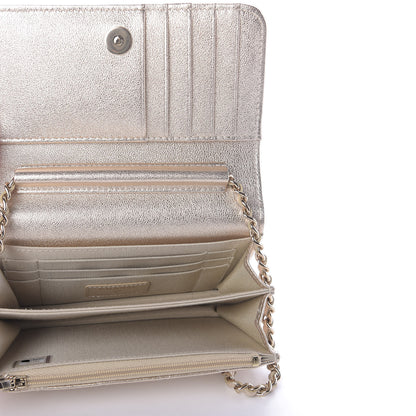 Chanel Metallic Lambskin Quilted Mini Wallet On Chain WOC Gold 6 of 10