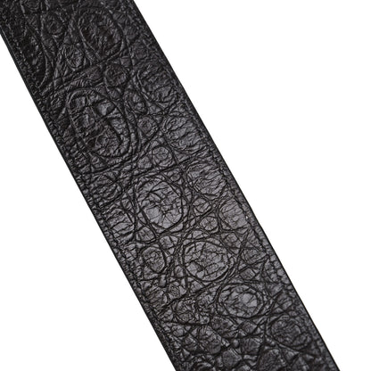 Saint Laurent Calfskin Crocodile Embossed Small Monogram Downtown Cabas Earth 19 of 20