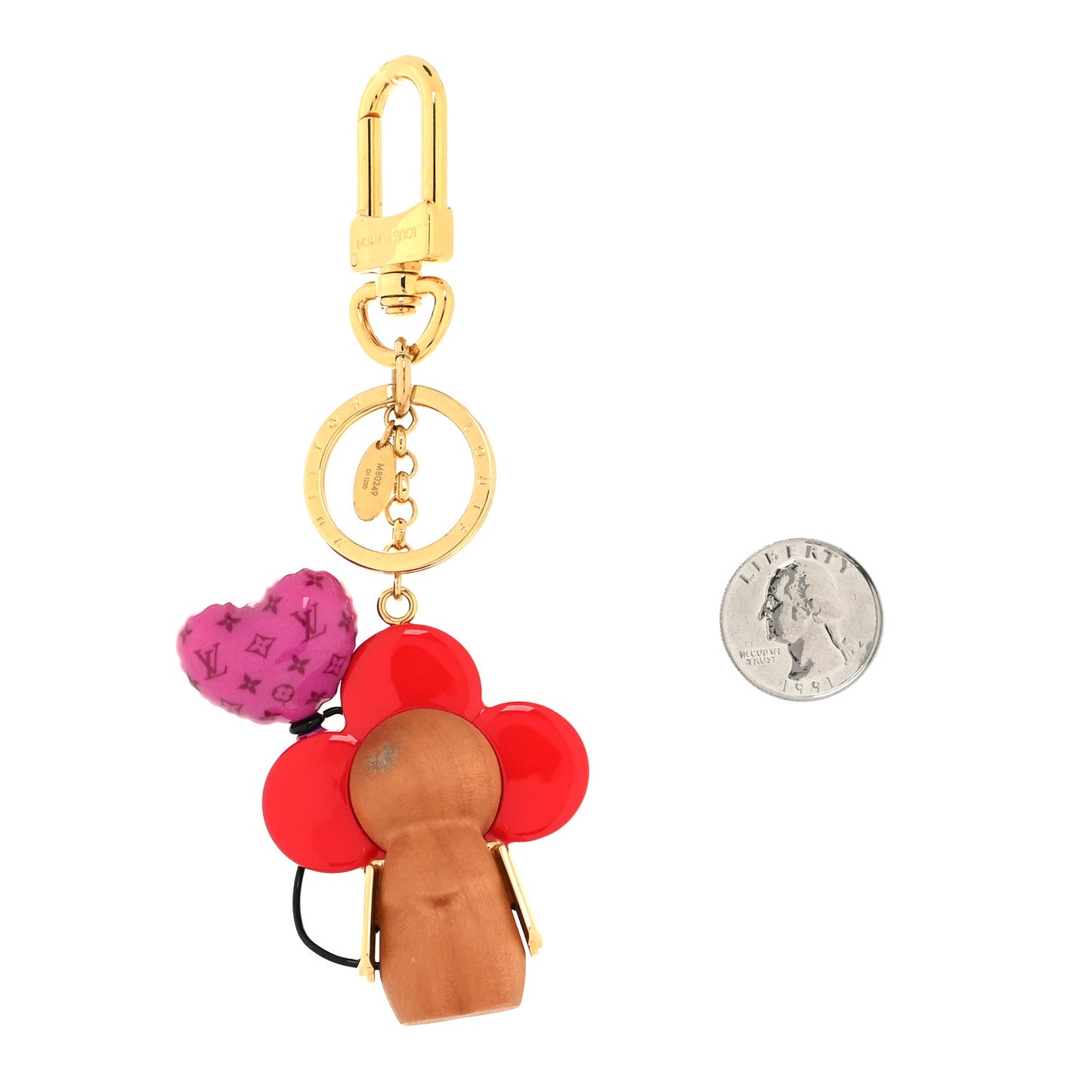 Resin Wood Vivienne Valentine Bag Charm Key Holder