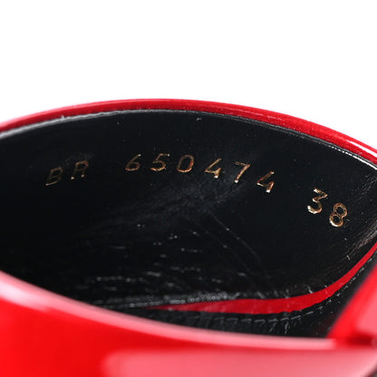 Saint Laurent Vernice Gloss La 16 95 Mule Sandals 38 Tibet Red 8 of 12