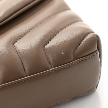 Saint Laurent Calfskin Y Quilted Monogram Toy Loulou Crossbody Bag Taupe 14 of 16