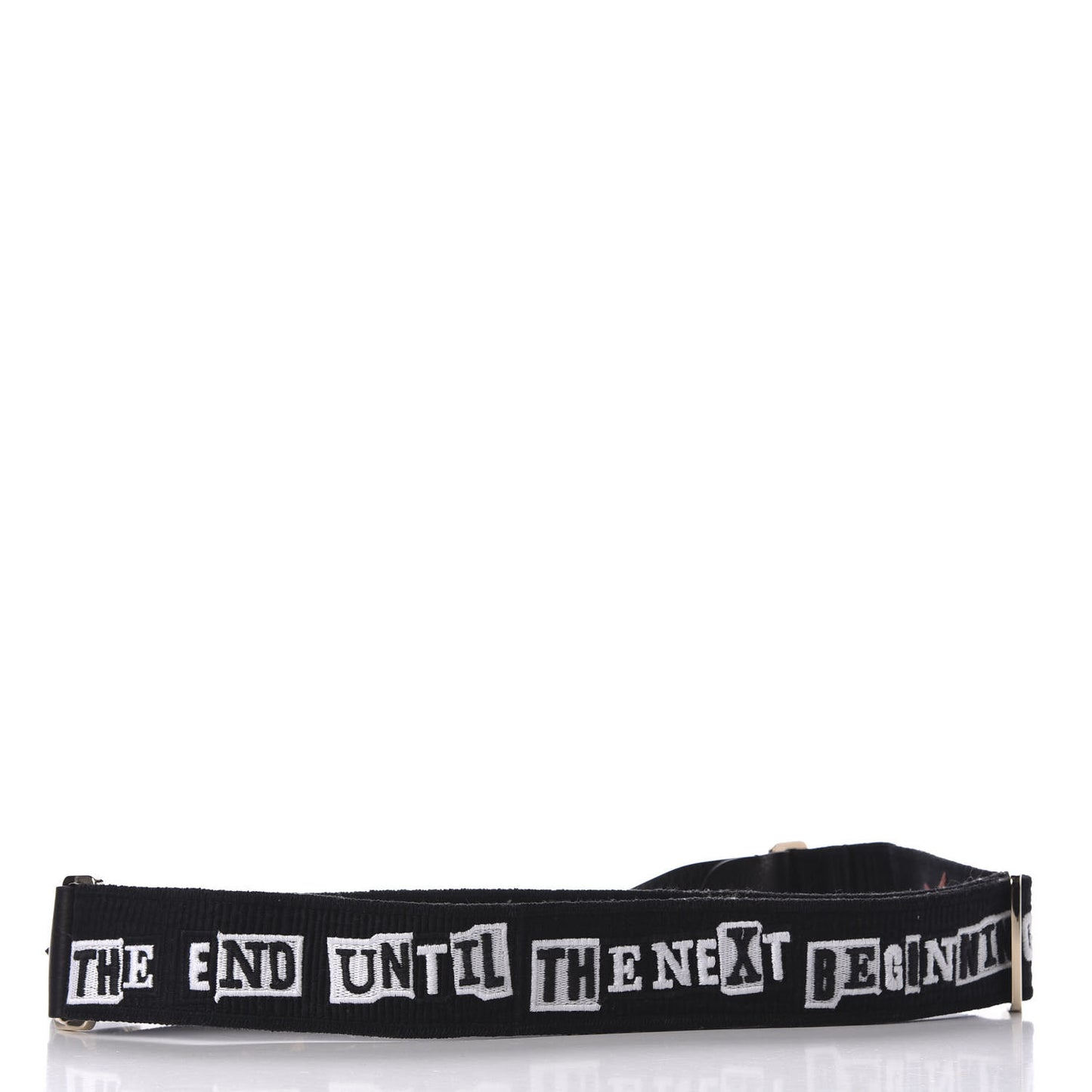 X JAMIE REID Canvas Embroidered Rockstud Guitar Strap Black