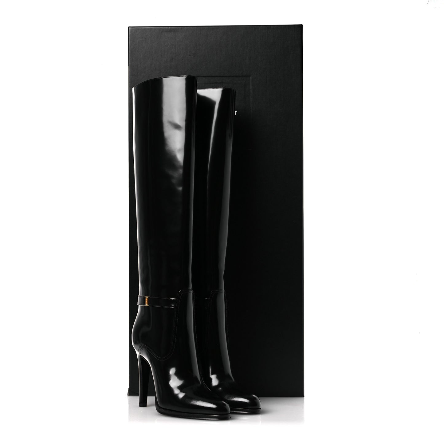 Patent Calfskin Diane 100 Boots 37 Black