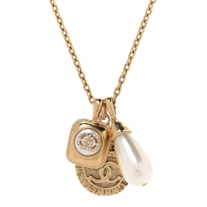 Chanel Crystal Pearl Necklace Gold 4 of 7