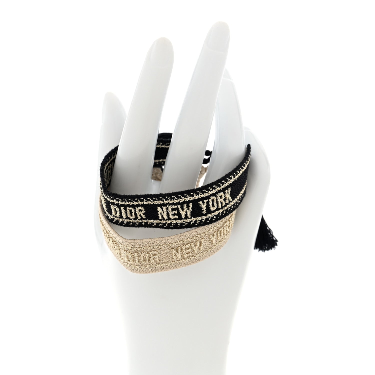 Christian Dior Woven Cotton J'Adior Friendship Bracelet Set Gold Black 2 of 3
