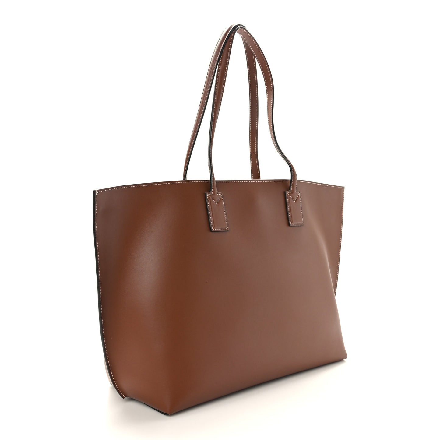 Calfskin Monogram Motif TB Medium Soft Tote Brown