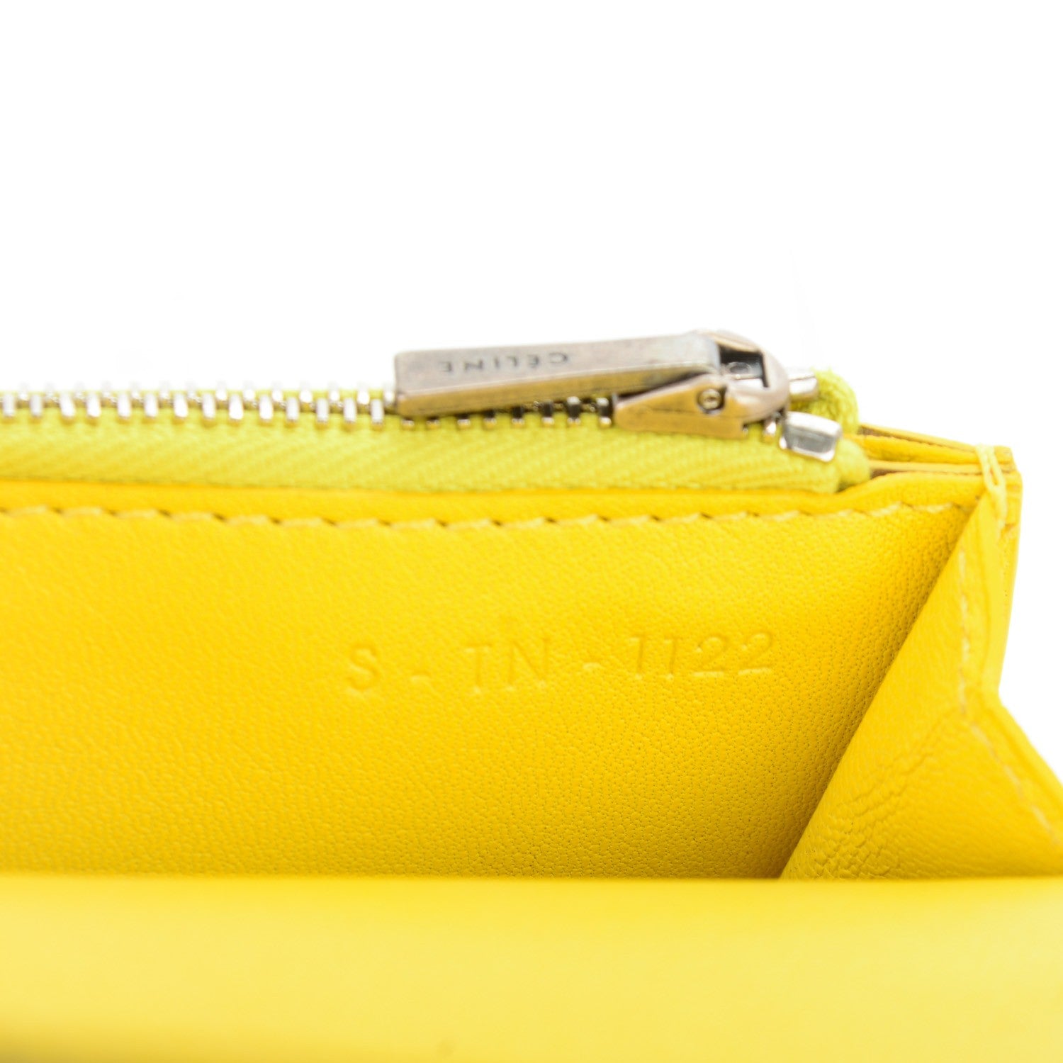 Celine Drummed Calfskin Premium Zip Around Wallet Black 7 of 8