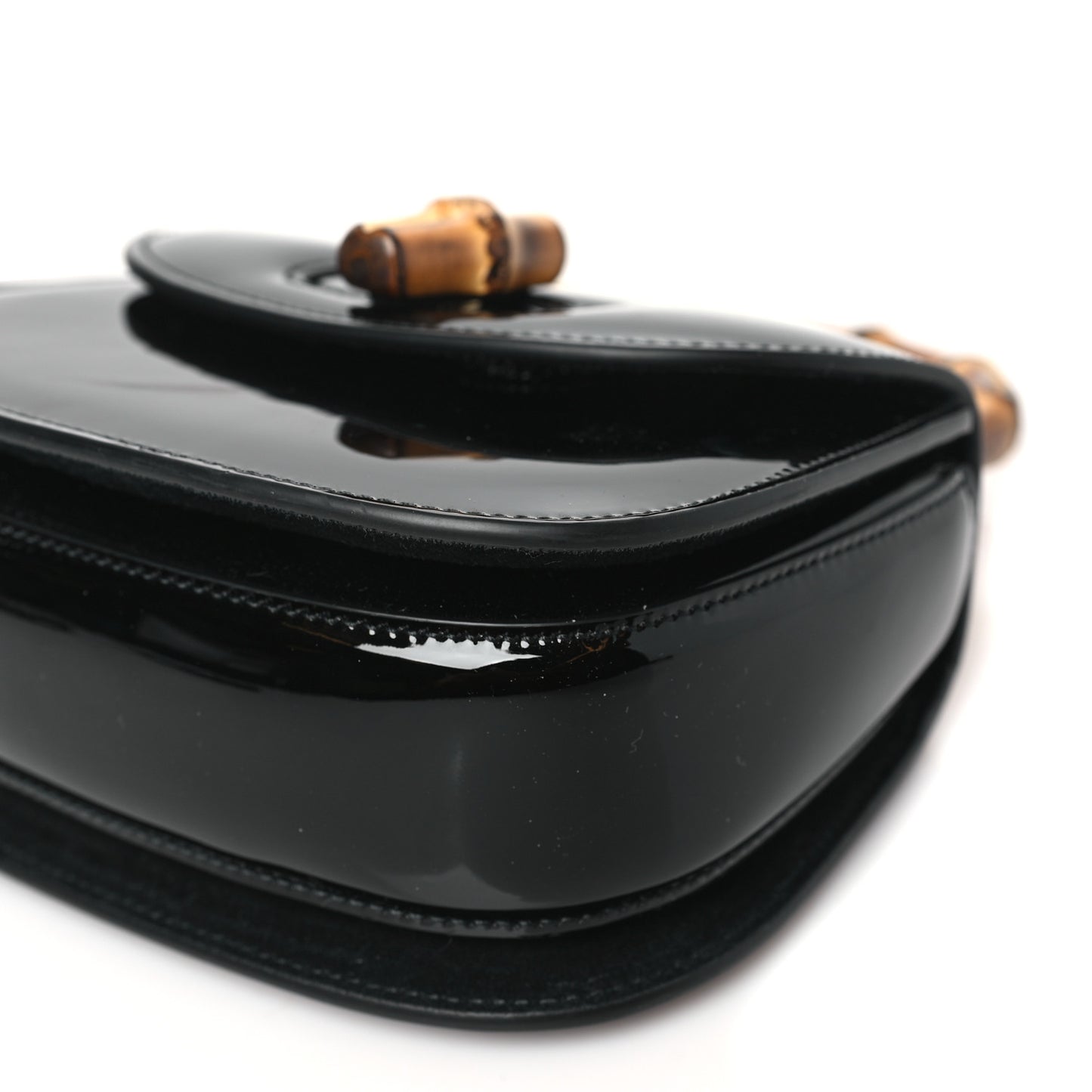 Patent Crystal Mini Bamboo 1947 Top Handle Chain Bag Black