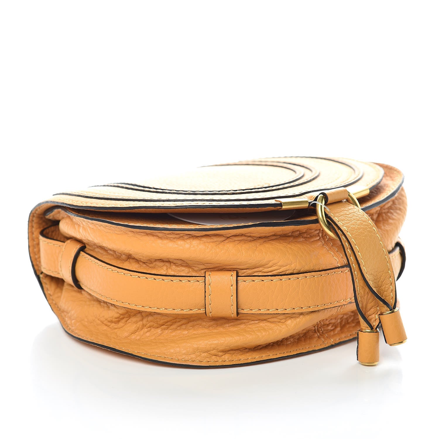 Chloe Calfskin Mini Marcie Round Crossbody Bag Burning Camel 10 of 11