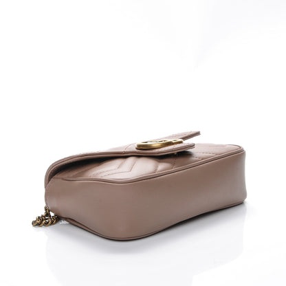 Gucci Calfskin Matelasse Super Mini GG Marmont Shoulder Bag Porcelain Rose 5 of 9