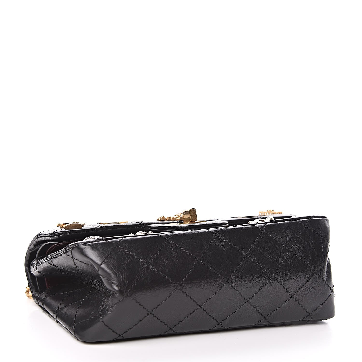 Chanel Aged Calfskin Lucky Charms 2.55 Reissue 224 Flap Black 4 of 10