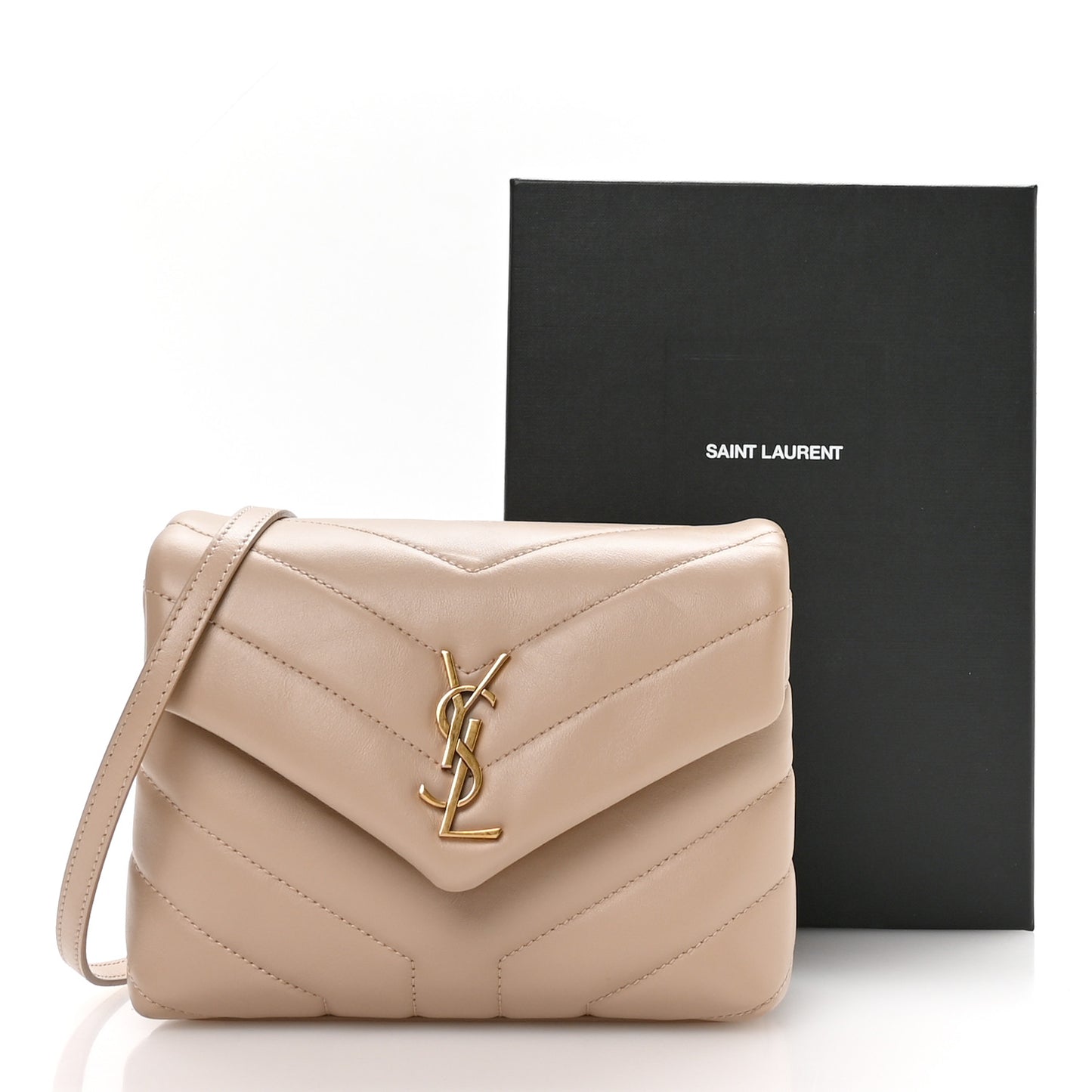 Calfskin Y Quilted Monogram Toy Loulou Crossbody Bag Dark Beige