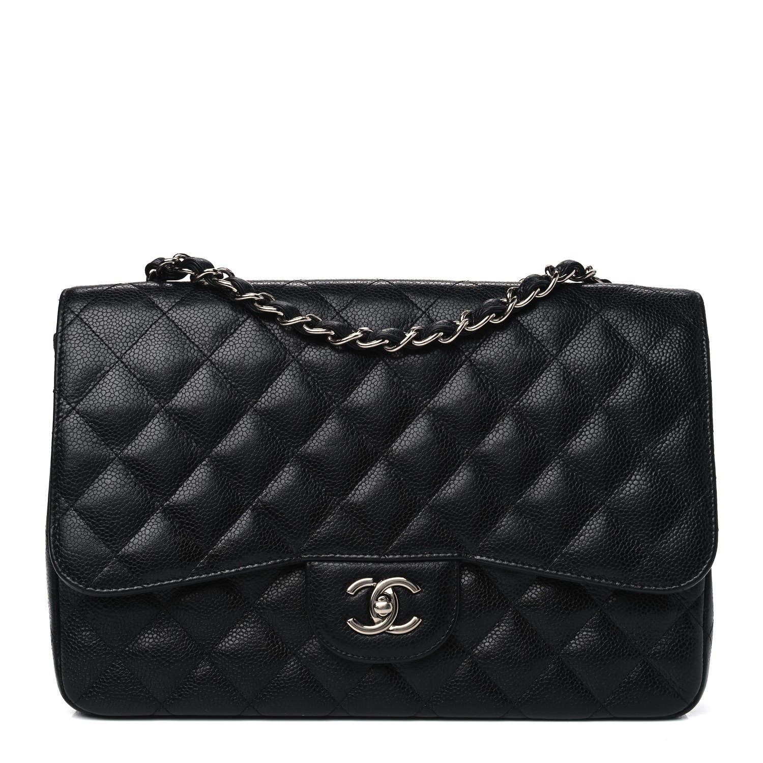 Chanel Caviar Quilted Jumbo Single Flap Black 1 of 9