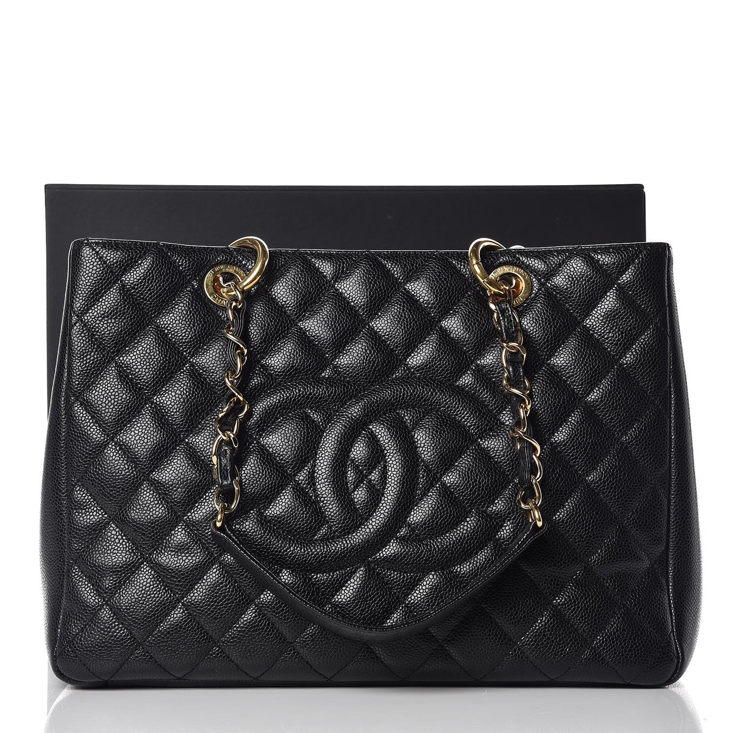 Caviar Quilted Grand Shopping Tote GST Black