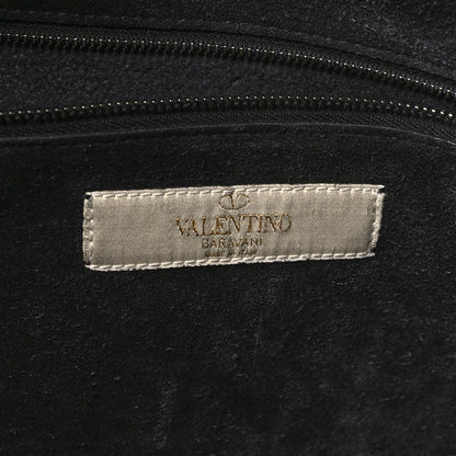 Valentino Garavani Pebbled Calfskin Rockstud Rolling Flap Messenger Bag Black 6 of 8