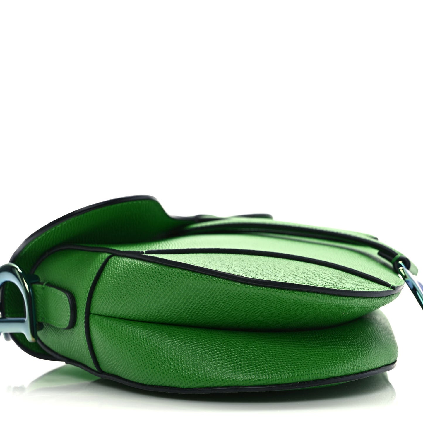 Grained Calfskin Saddle Bag Green