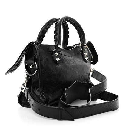 Balenciaga Agneau Classic Silver Hardware Mini City Black 3 of 9
