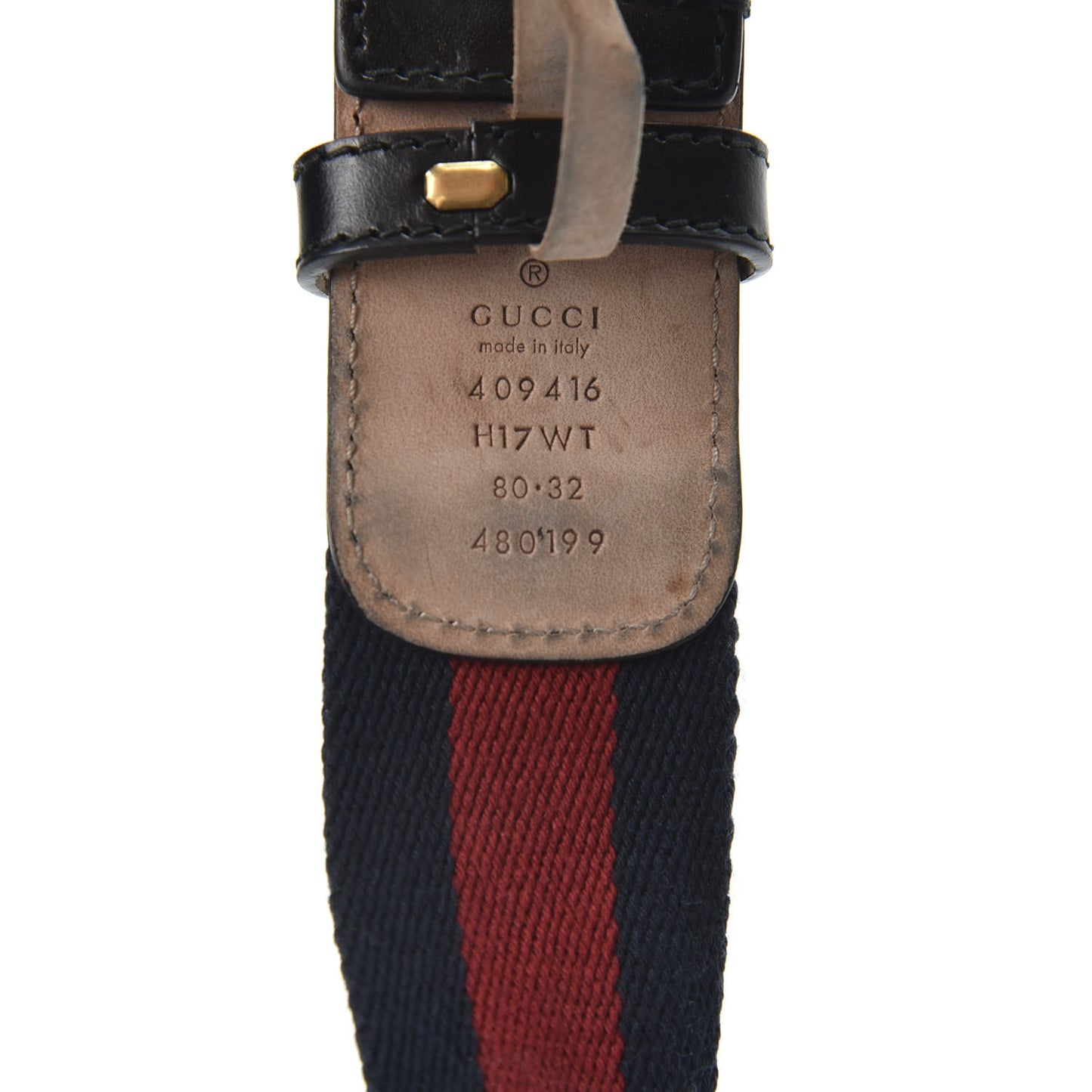 Nylon Calfskin Double G Web 40mm Belt 80 32 Blue Red Black