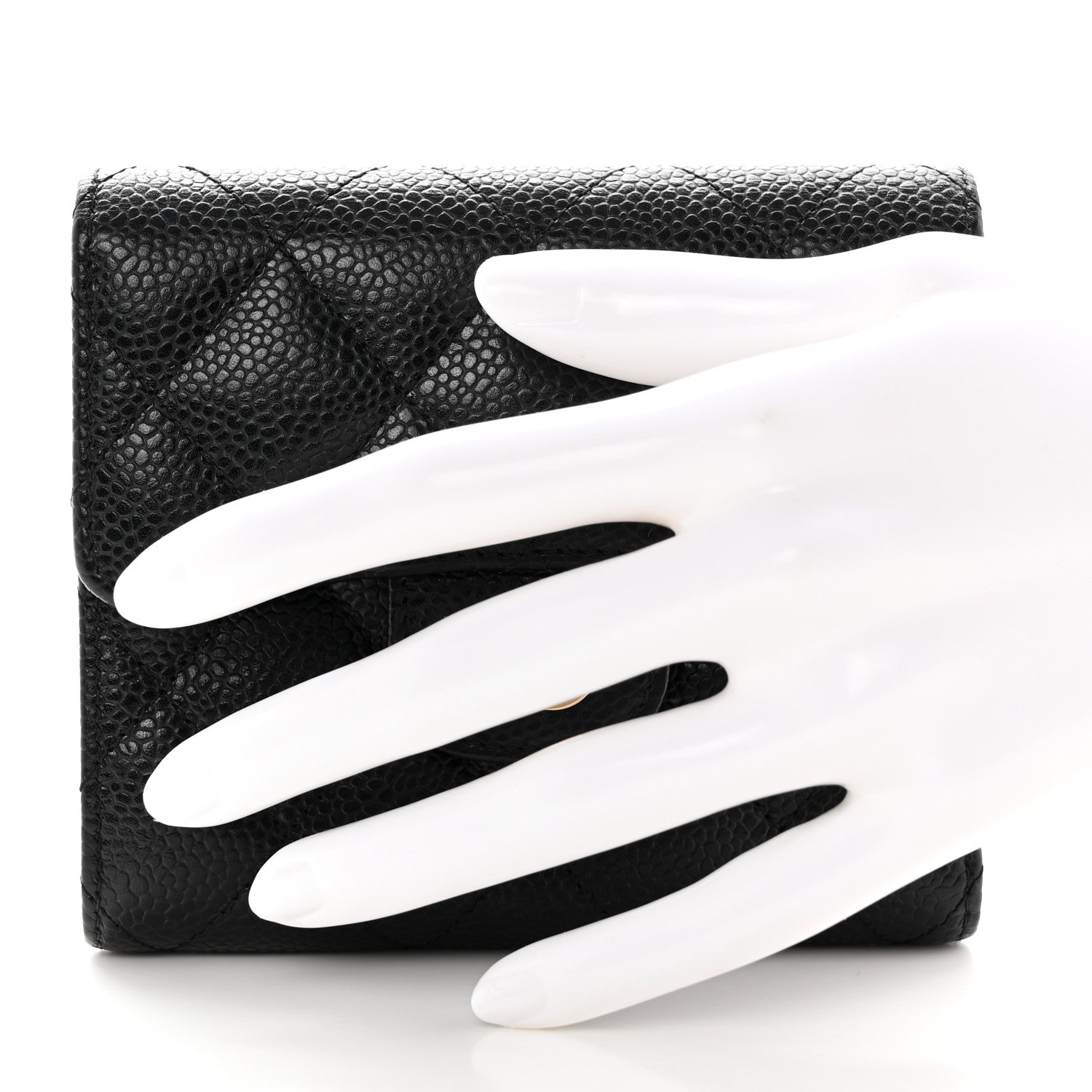 Chanel Caviar Quilted Compact Flap Wallet Black 2 of 9