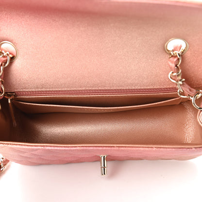 Chanel Metallic Lambskin Quilted Ombre Mini Rectangular Flap Pink 5 of 11