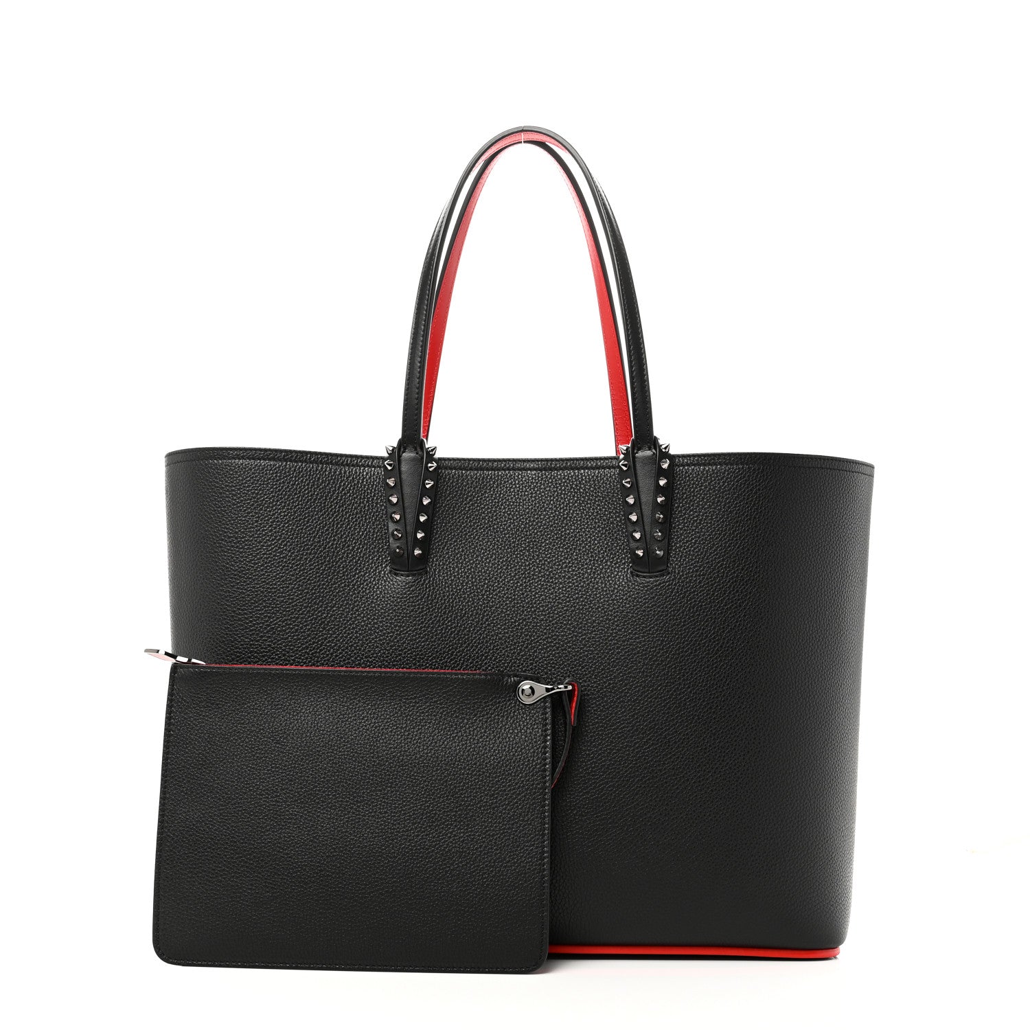 Christian Louboutin Calfskin Spikes East West Cabata Tote Black 3 of 11