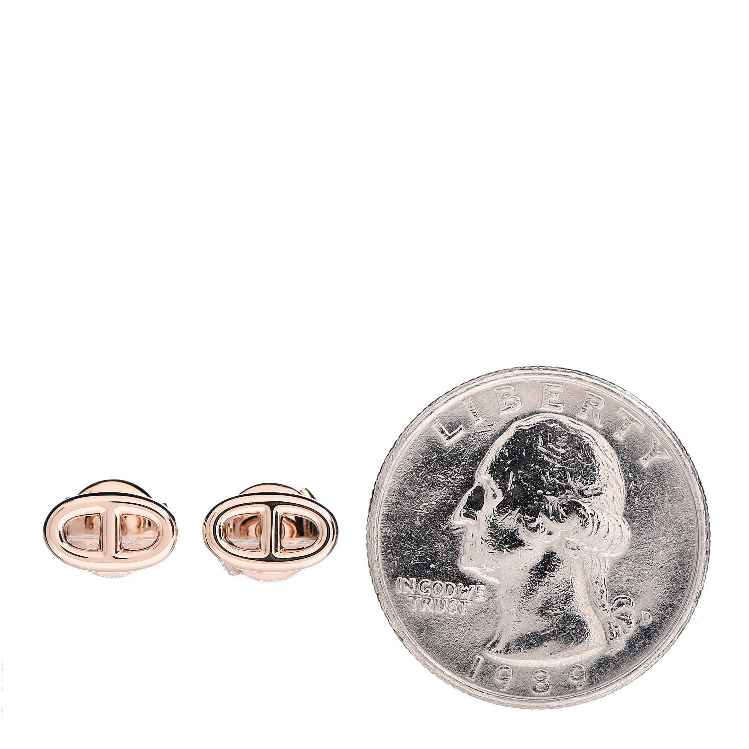 Hermes 18K Rose Gold TPM Farandole Stud Earrings 2 of 4