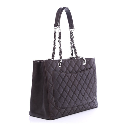 Chanel Caviar Quilted Grand Shopping Tote GST Dark Brown 3 of 10