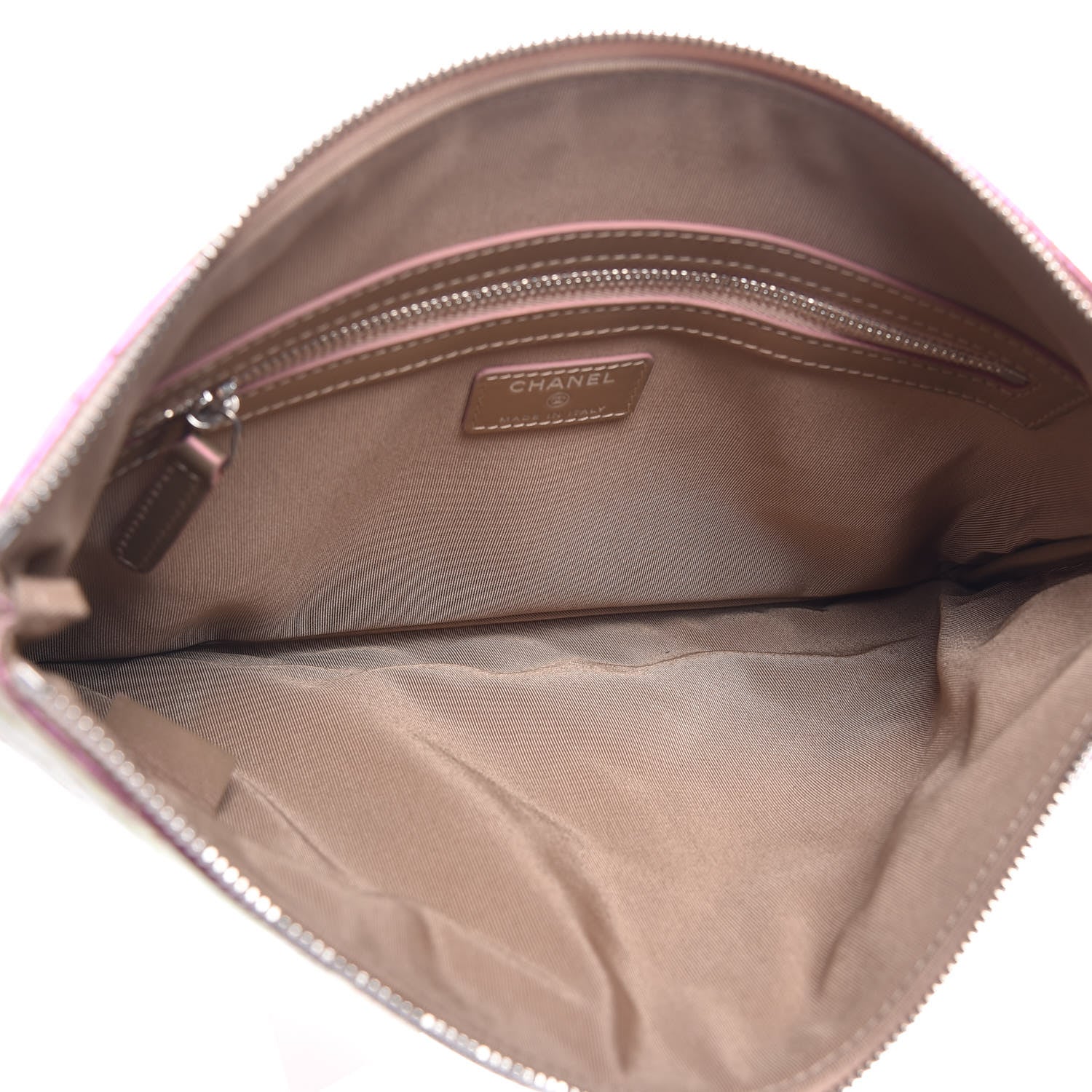 Chanel Iridescent Crumpled Calfskin Medium Cosmetic Case Pink 5 of 9