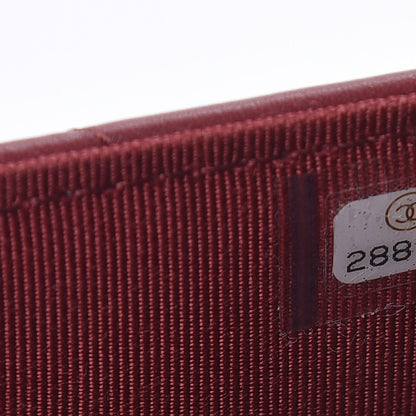 Chanel Lambskin Chevron Quilted CC Wallet On Chain WOC Red 8 of 12